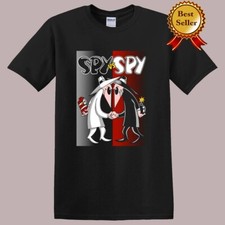 Spy vs Spy Cartoon Men's Black T-Shirt Size S-5XL