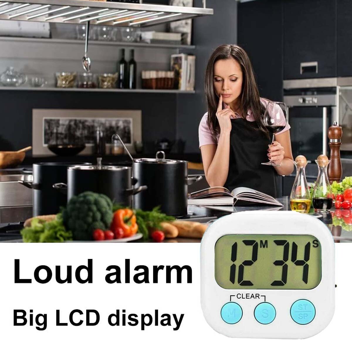 Digital Timer for Cooking, Egg Timer, Cute Magnetic Desk Timers for Classroom