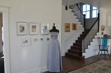 Bridesmaid Spaghetti Straps Beading on Natural Waist Aline Satin Platinum Sz 10