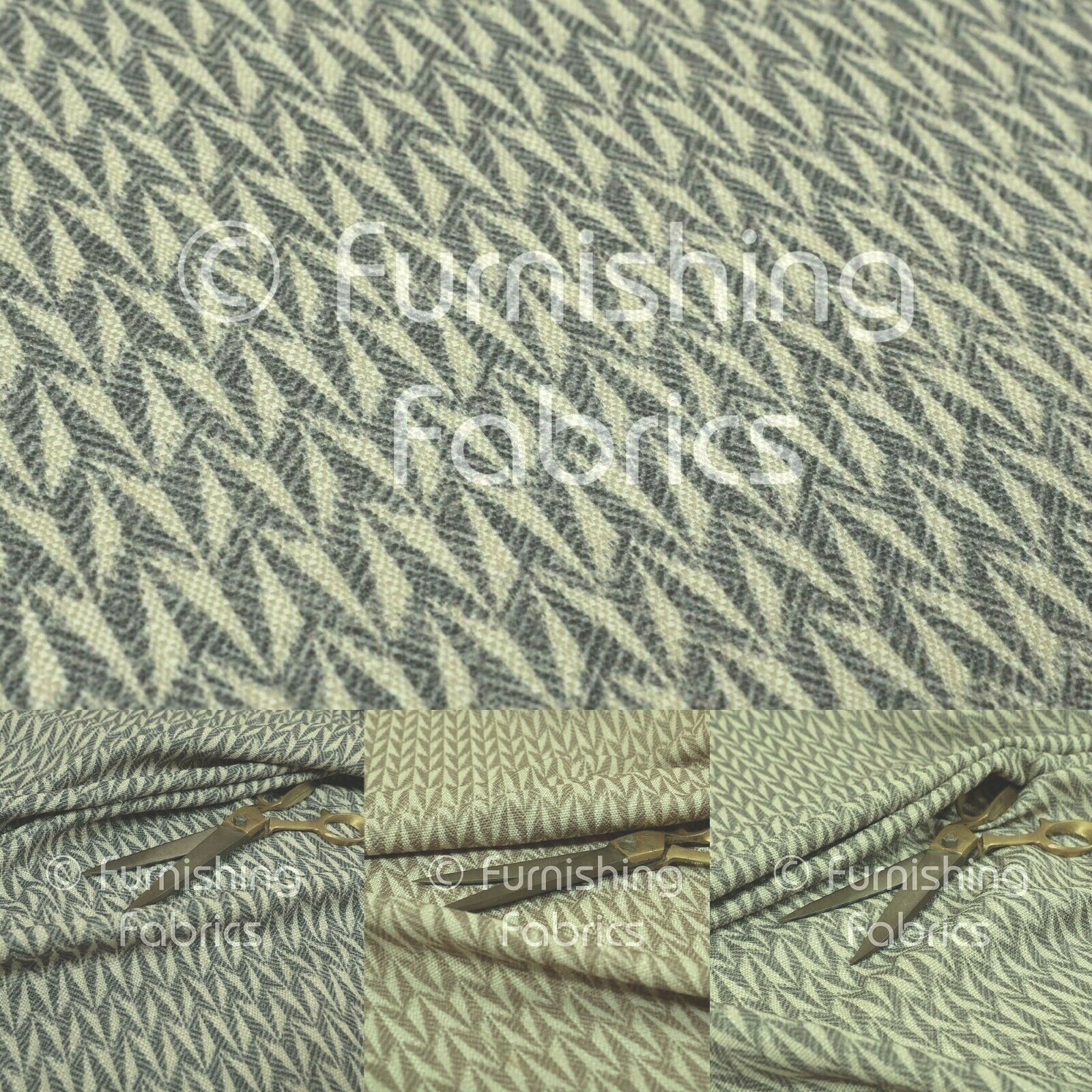 Telas de cortina de tapicería tipo efecto lino con patrón de impresión geométrica efecto 3D