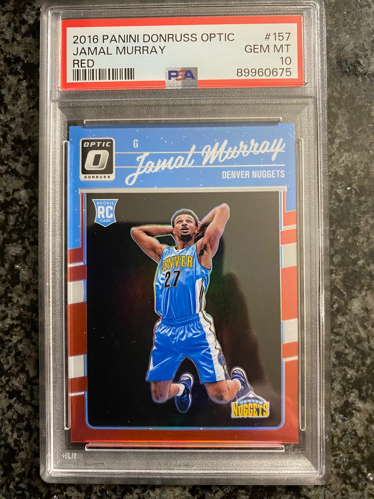 2016-17 PANINI DONRUSS OPTIC RED PRIZM JAMAL MURRAY RC #/99 PSA 10 Gem Mint