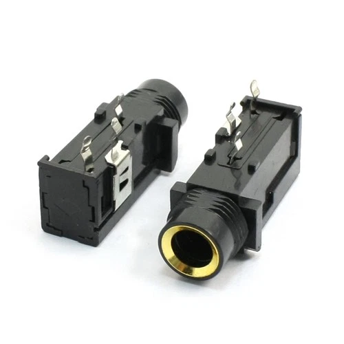 6.35mm 1/4" Mono Audio Female Connectors Jacks 2 Pcs