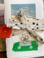 Handmade Art Journal: Mixed Media with Shorebird Art and Silk Ribbon