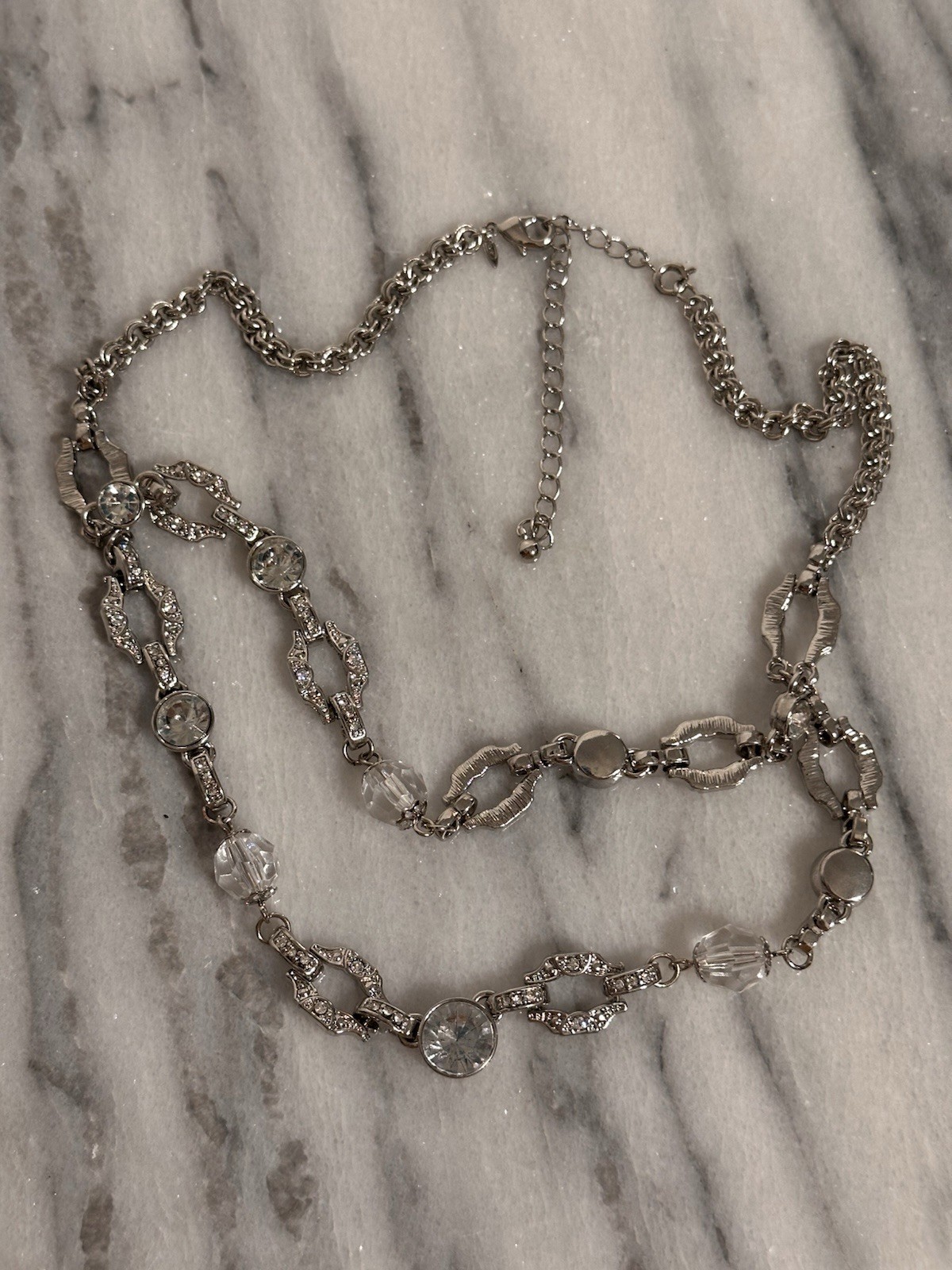 AVON Signed Silver Plated 2 Layer Rhinestone Chok… - image 6