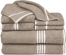 8PC Bathroom Towels Set - 575GSM 100 Cotton Bathroom Essentials with 2 Bath