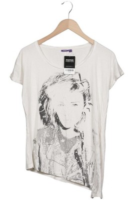 MEXX T-Shirt Damen Shirt Kurzärmliges Oberteil Gr. XS Baumwolle Crem... #3lus606