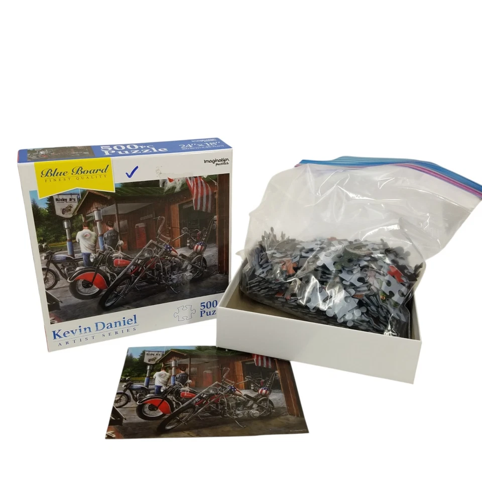 Imagination Puzzles 500 Pieces Kevin Daniel Artist Series Vintage Motorcycles - Image 2 of 4