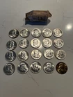 Original Bank Roll Of (20) 90% Silver Uncirculated Franklin Half Dollars 1963