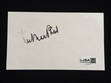 Lee MacPhail Signed 3x5 Index Card JSA COA Baseball HOF Executive