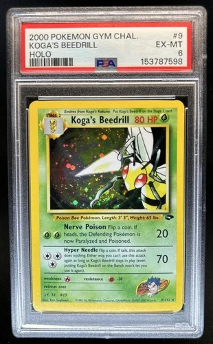 2000 Pokemon Gym Challenge Koga's Beedrill Holo #9/132 PSA 6