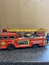 Vintage Tin Plate Toy Fire Engine Made In Japan