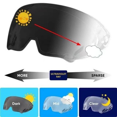 Photochromic Visor Lens Fit For RUROC ATLAS 3.0 4.0 Motorcycle Helmet Shield