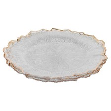 6/12 Pcs Clear Flower Charger Plates Silver Gold Wedding Tableware Underplates