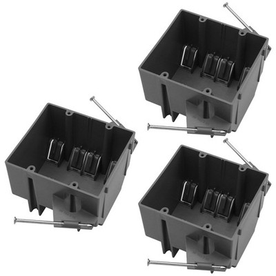 HUIXHAO 2-Gang New Work Electrical Outlet Box 32 Cu in, ETL Listed, 3-Pack | ...