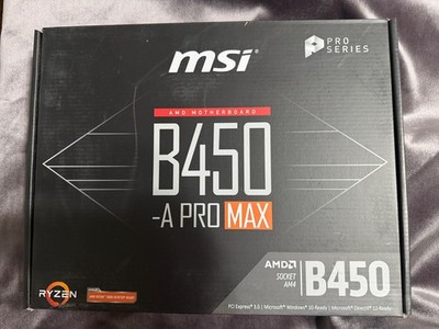 MSi B450-A PRO MAX AM4 ATX AMD DDR4 Motherboard NOS new sealed quick shipping