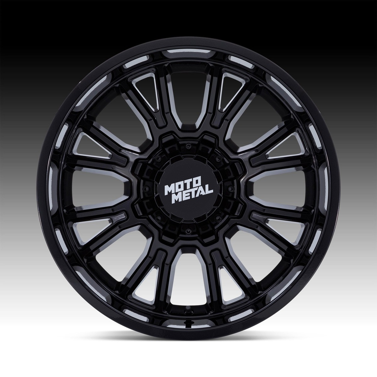 Moto Metal MO810 Legacy Gloss Black 20x10 8x6.5 -18mm