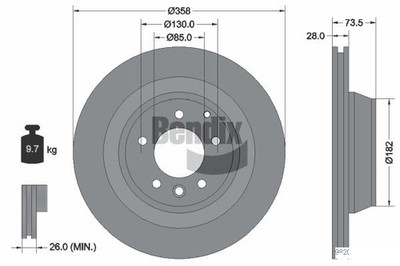 2 PCS BENDIX Braking BDS1491 Brake Disc