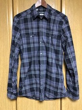 DOLCE & GABBANA GOLD Cotton L/S Plaid Dress Shirt Black Size 15.5/39 DG1225011