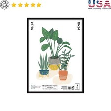 18x24 Black Poster Frame Lightweight Plastic Art Prints Photos Display New