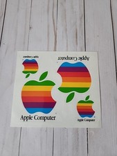 Vintage Apple Computer Rainbow Logo Sticker Sheet Unused