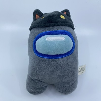 Toikido Official Among Us Innersloth LLC. Grey w/ Black Cat Hat Plush