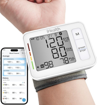 #ad Ihealth Push Wrist Blood Pressure Monitor Bluetooth Smart Bp Machine App $34.29