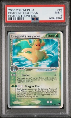 2006 Dragon Frontiers Dragonite ex 91 PSA 9 Delta Species Reverse Mega