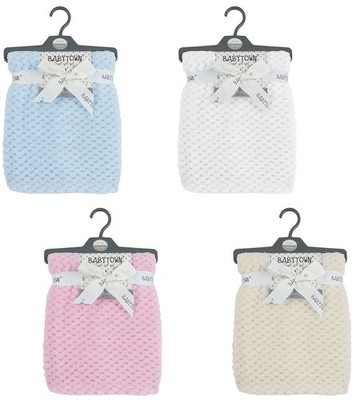 Baby Jungen Mädchen Waffel/Fleece Strickdecke Wiege Kinderwagendecke Halstuch Bettdecke