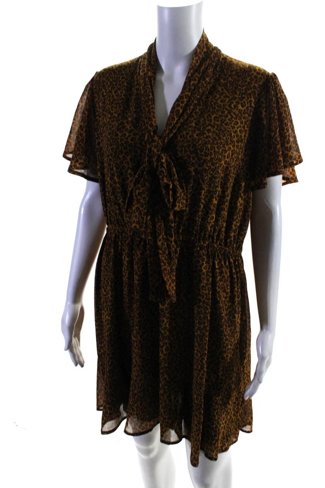 Vestido para mujer Michael Michael Kors manga corta acampanado estampado animal talla XL Foto 2 de 4