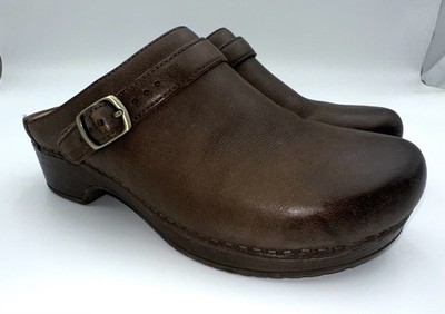 Dansko Womens Professional Clogs Brown Distressed Leather Size EU 38 7.5/8
