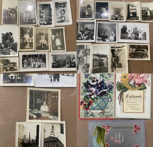 Vtg Photo Lot Family Portraits, Architecture, Cars & Holiday, Christmas Tree
