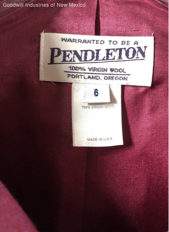 Pendleton Womens Fuchsia Wool Button Front Collar… - image 3