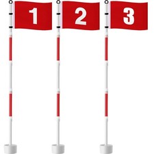 Golf Flagstick 6ft, Golf Pin Flag Hole Cup Set Putting Green Flags and Poles ...