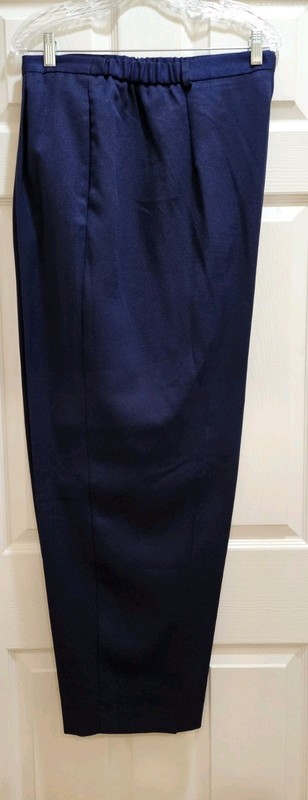 Women's Navy Blue, 24W (3X) Dress Pants with Elastic Panels-Stephanie Queller