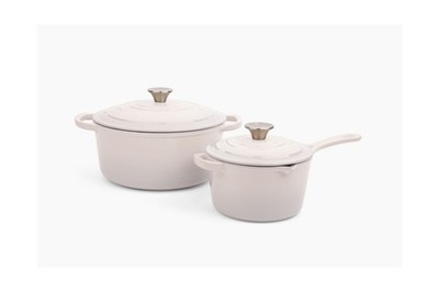 Larder & Vine 4-Piece Enameled Cast Iron Set, Oven Safe and Suitable for All ...