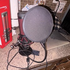 HyperX QuadCast USB Condenser Desktop Microphone w/ Shock Mount  Pop Filter