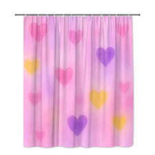 Cute Pink Heart Shower Curtain for Kids Bathroom Decor 260119-2
