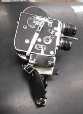 Vintage Paillard Bolex H16 M Movie Camera with Cosmicar TV lenses **RUNS**
