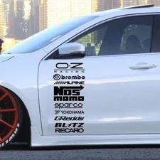 10Pcs Racing Door Decals Set Car gloss Sticker Kit Waterproof Decoration Vinyl S