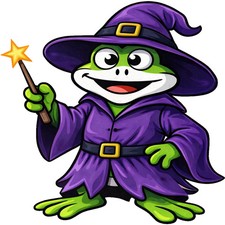 30 Custom Purple Wizard Frog Personalized Address Labels