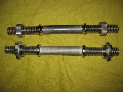 2 Hantelstangen 30mm Gusseisen Kurzhantel 380mm 2,35Kg Sternmutter Rändemutter