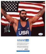 Gable Steveson Signed 8x10 Photo ‘USA’ MN Gophers Wrestling ACOA UFC MMA