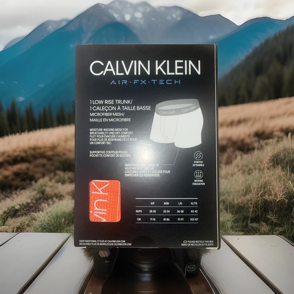 Paquete de 1 baúl bajo para hombre Calvin Klein malla naranja Air Fx Tech absorbe la humedad $30 Foto 2 de 2
