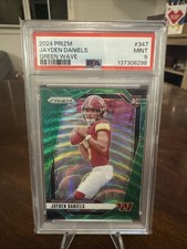2024 Panini Prizm - Rookies Jayden Daniels #347 Green Wave Prizm (RC) PSA 9