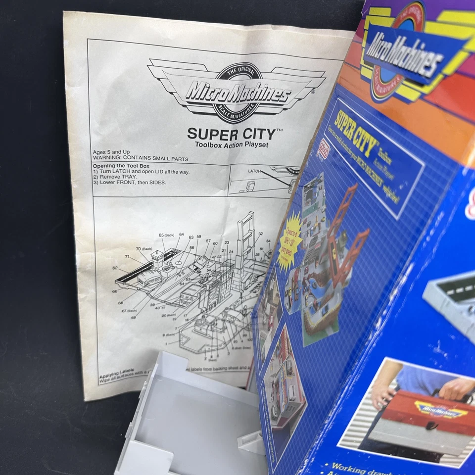 Micro Machines Toolbox SUPER CITY Playset 1988 Galoob Near Complete - Vintage - Image 2 of 4