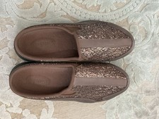 NEW EASY SPIRIT TRAVELTIME Copper Mules Slip On Shoe Glitter Sparkle 9.5 M