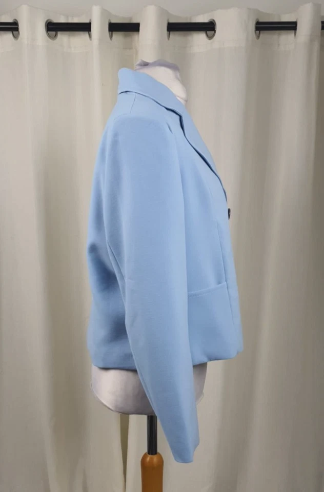 La Redoute Sky Blue Double Breasted Cropped Jacket UK 18 Rrp £80 NH9 PP 08 - Image 4 of 4