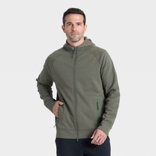 All In Motion Men's Siro Ponte Full Zip Hooded Sweatshirt Long Sleeve Open Box