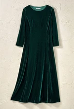 Coldwater Creek Stretch Velvet Dress Color ( Sequoia or Wine or Deep Violet )