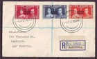 q8122/ Cook Islands Overprint on New Zealand Registered FDC Cover 1937
